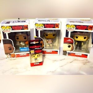 Funko POP! Stranger Things BUNDLE Lucas/Robin/Erica - PLUS Pocket POP! Keychain